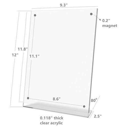 Wrought Studio Whistler Clear Acrylic Picture Frame, Plexiglass Desktop